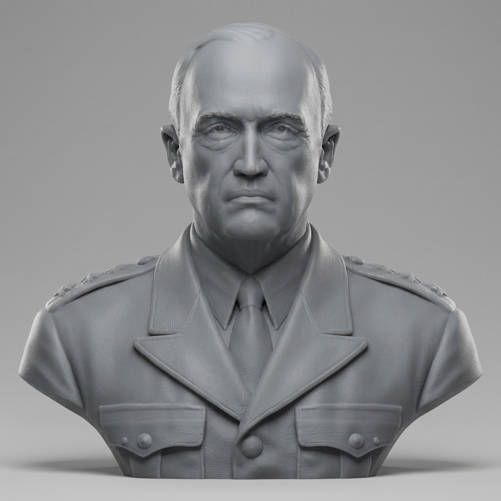 General George Patton 3D Printable Bust 3D Model