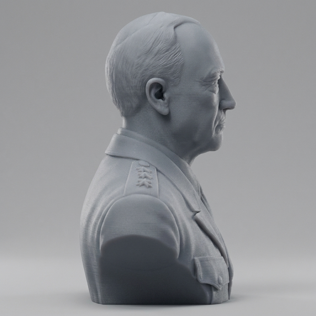 General George Patton 3D Printable Bust 3D Model