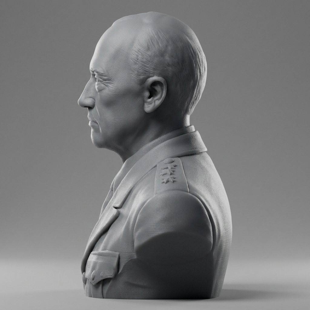 General George Patton 3D Printable Bust 3D Model