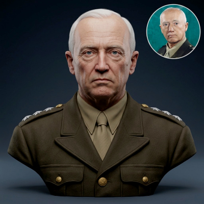 General George Patton 3D Printable Bust