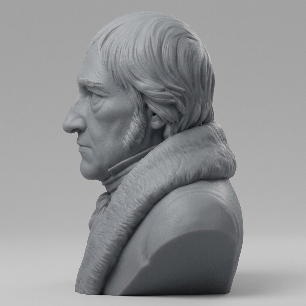 Georg Wilhelm Friedrich Hegel Bust 3D Printable 3D Model