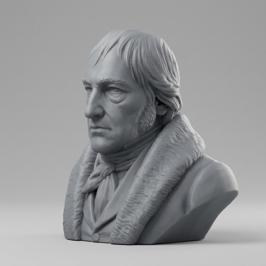 Georg Wilhelm Friedrich Hegel Bust 3D Printable 3D Model