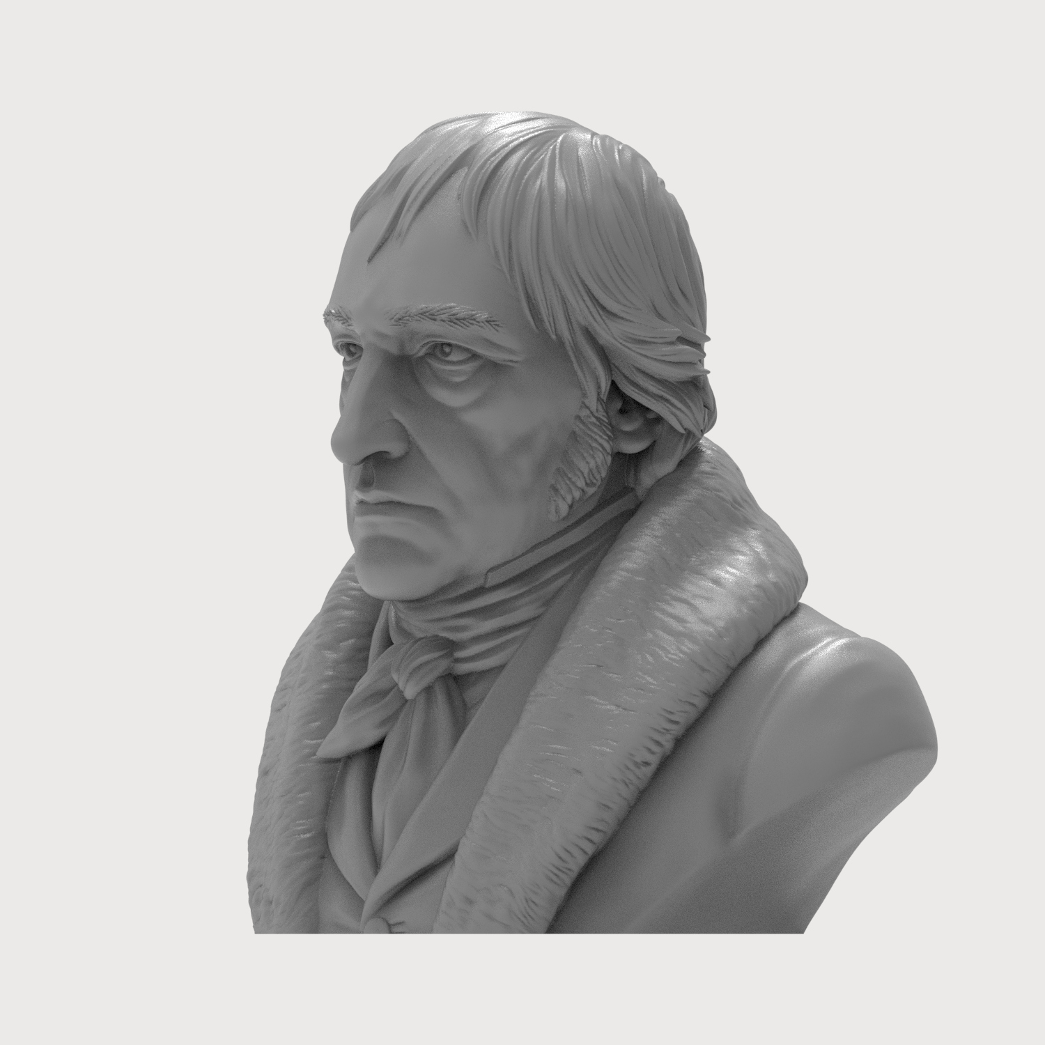 Georg Wilhelm Friedrich Hegel Bust 3D Printable 3D Model