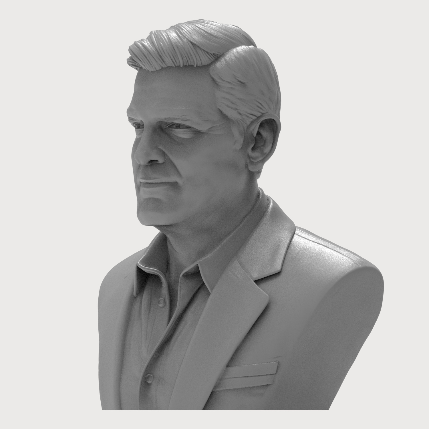 George Clooney 3D Printable Bust 3D Model