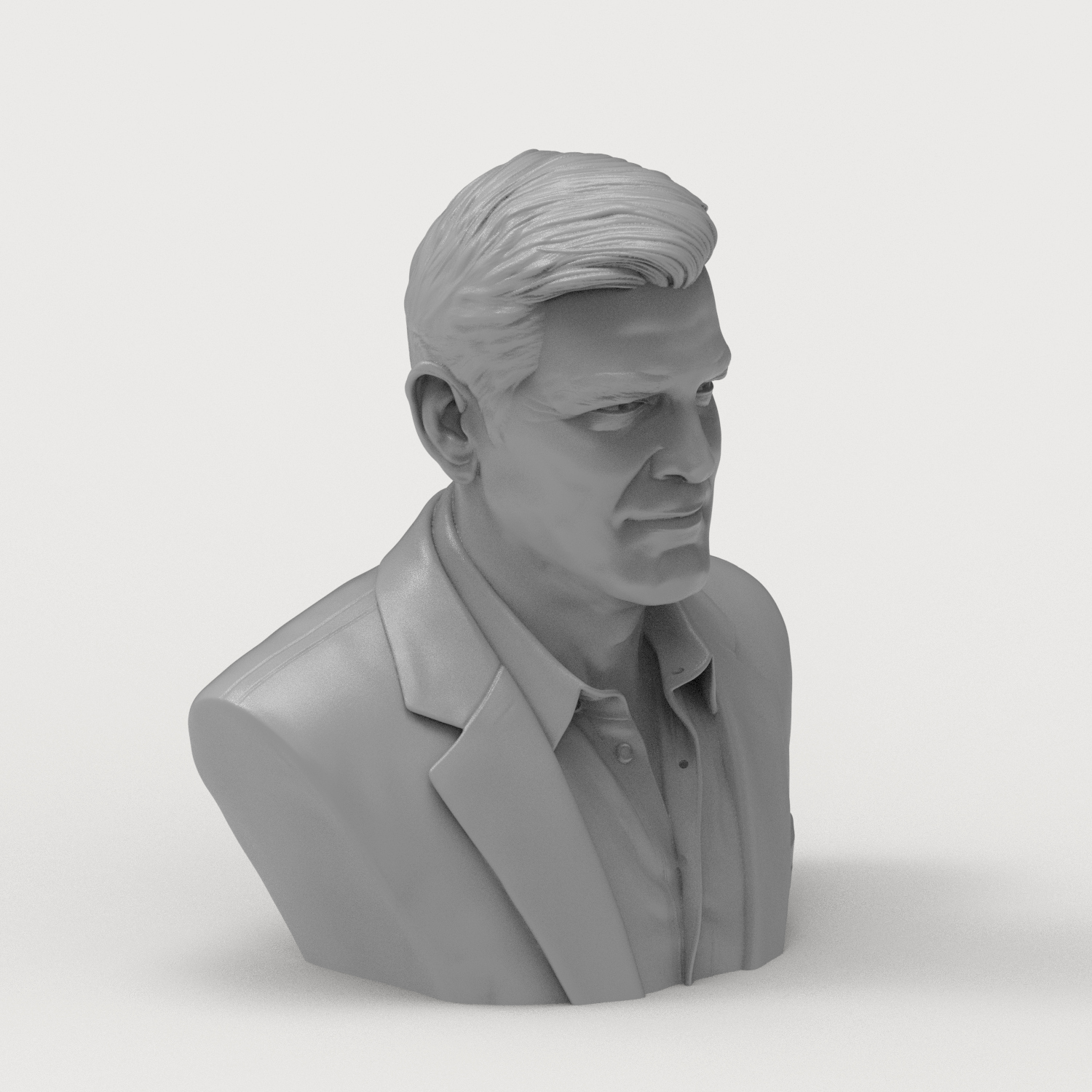 George Clooney 3D Printable Bust 3D Model