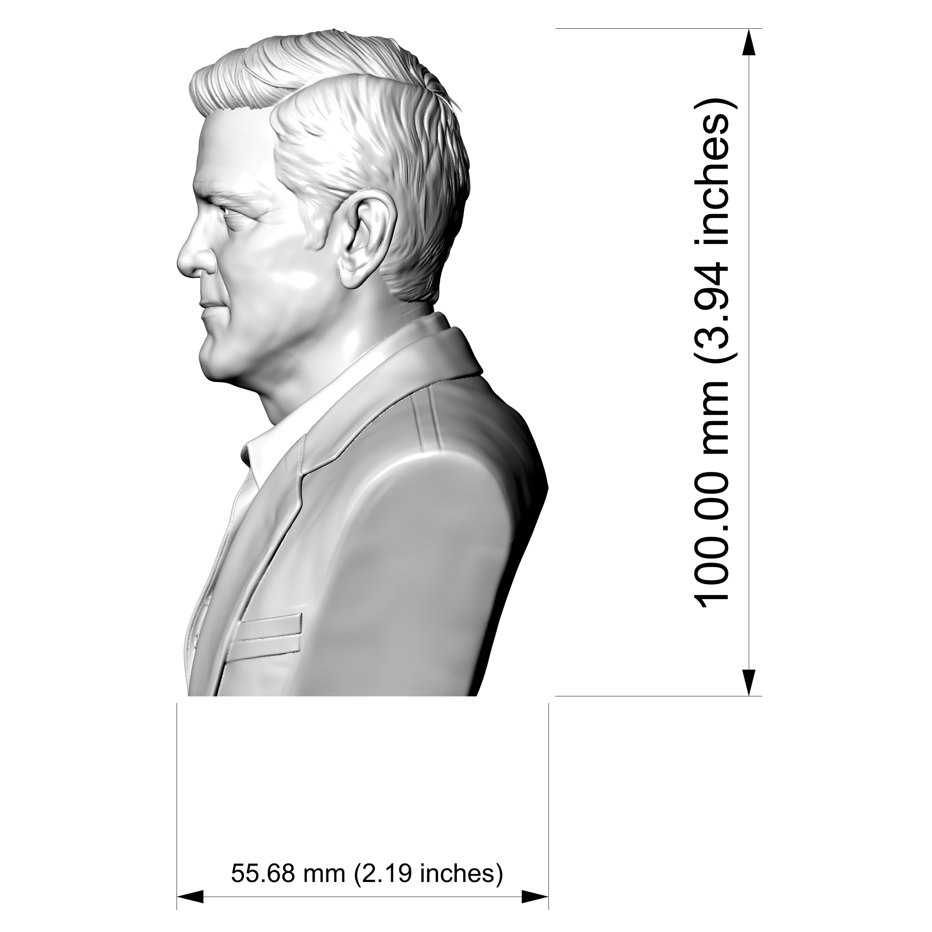 George Clooney 3D Printable Bust 3D Model