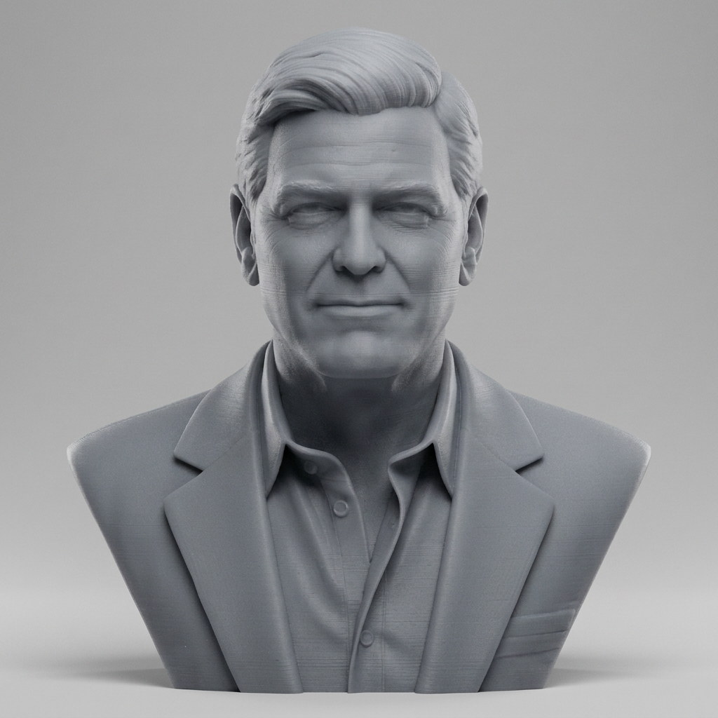 George Clooney 3D Printable Bust 3D Model