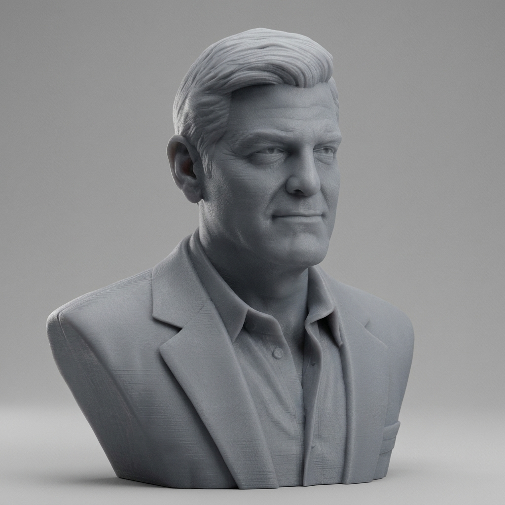 George Clooney 3D Printable Bust 3D Model