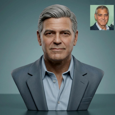 George Clooney 3D Printable Bust