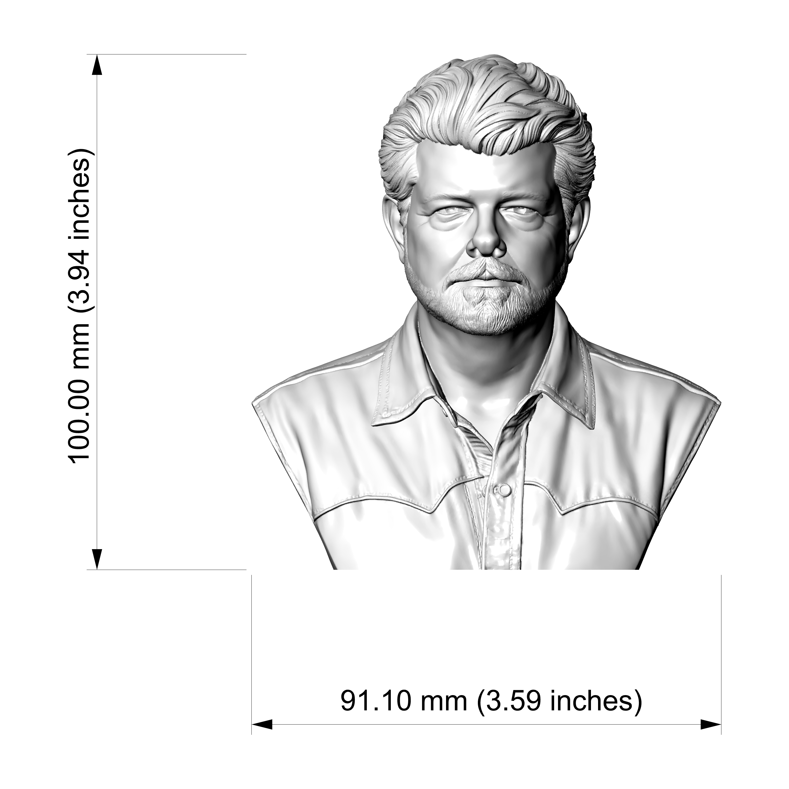 George Lucas Bust 3D Printable Model 3D Model