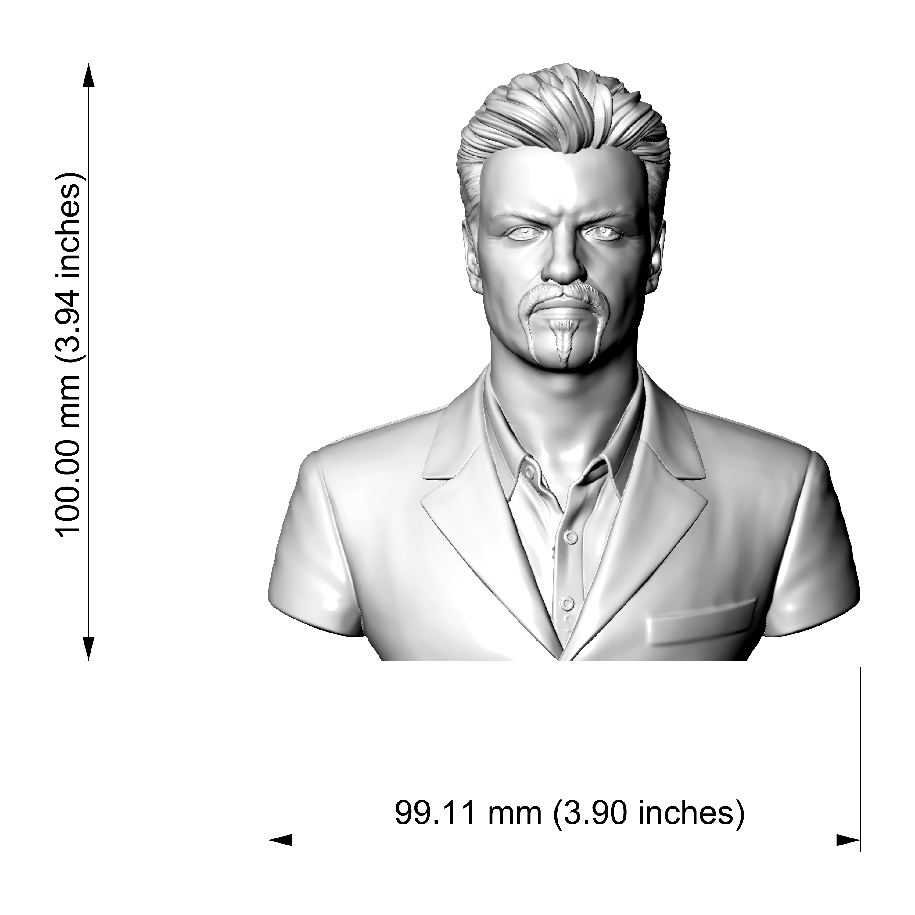 George Michael 3D Printable Bust 3D Model