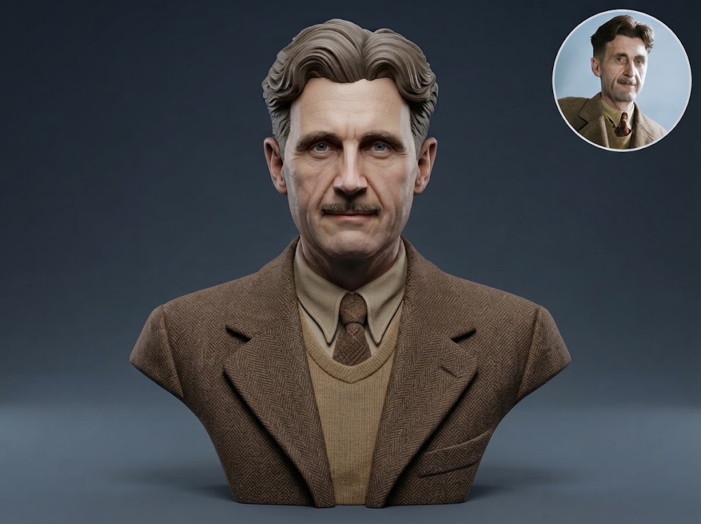 George Orwell 3D Printable Bust 3D Model