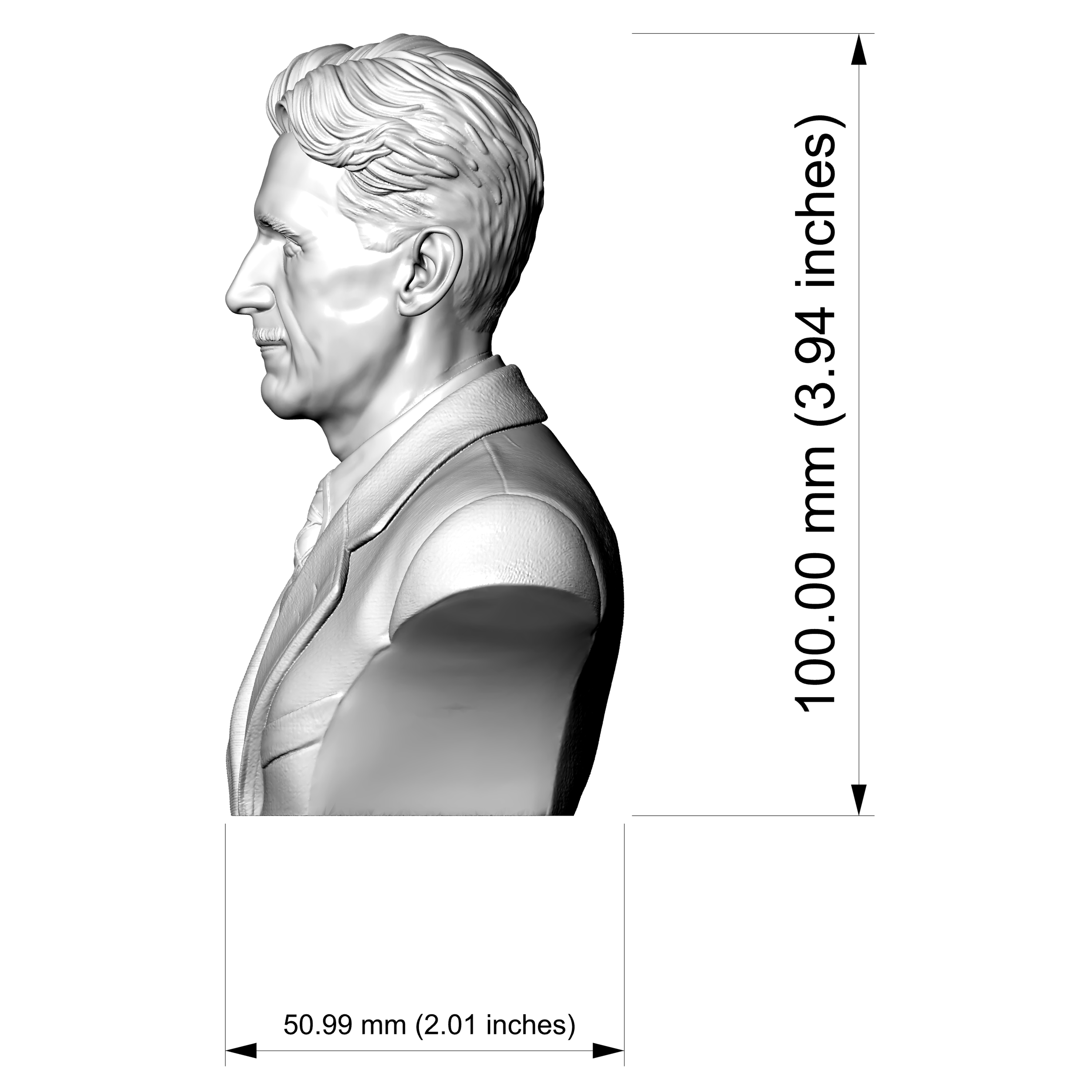 George Orwell 3D Printable Bust 3D Model
