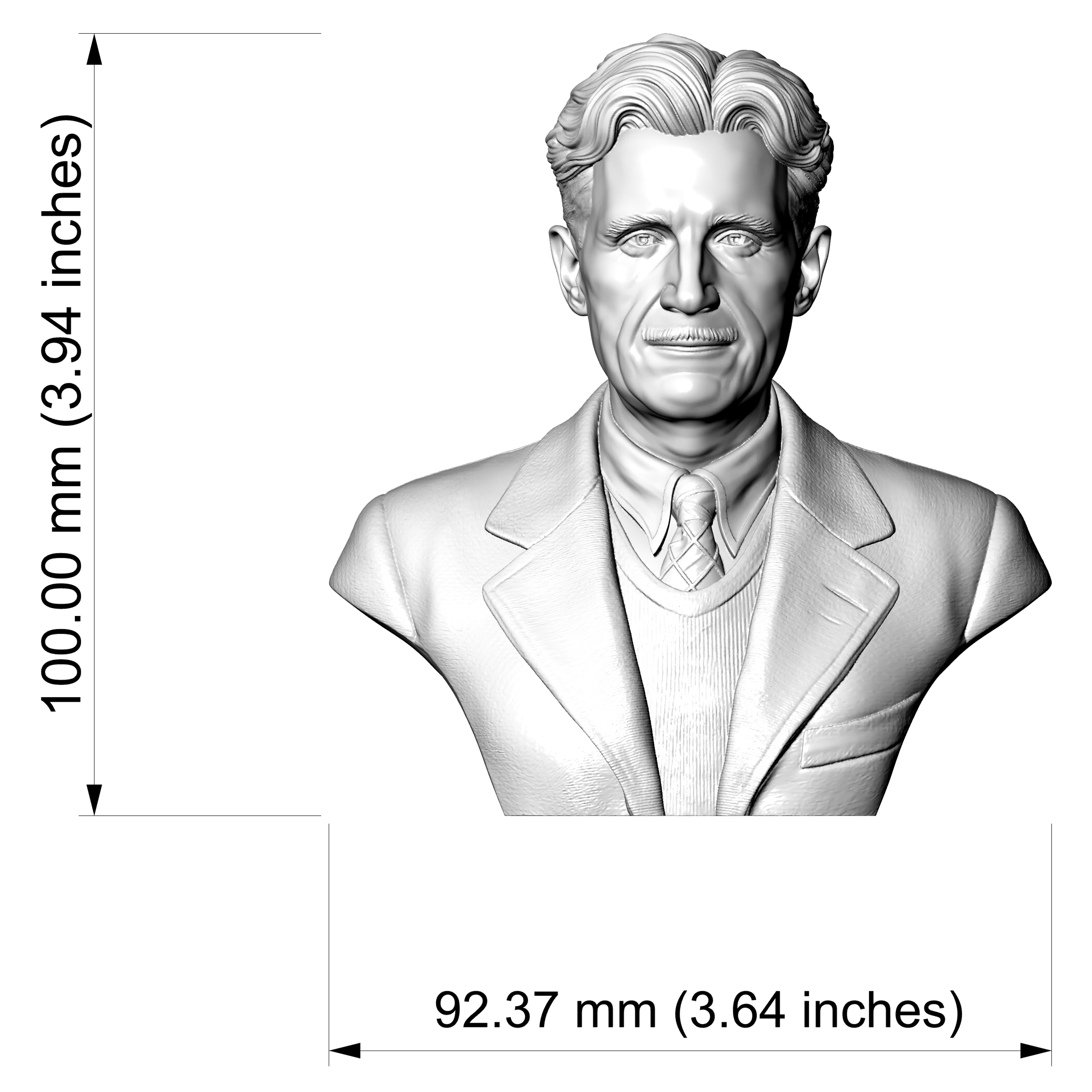 George Orwell 3D Printable Bust 3D Model