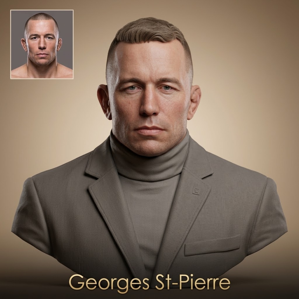 Georges St-Pierre 3D Printable Bust 3D Model