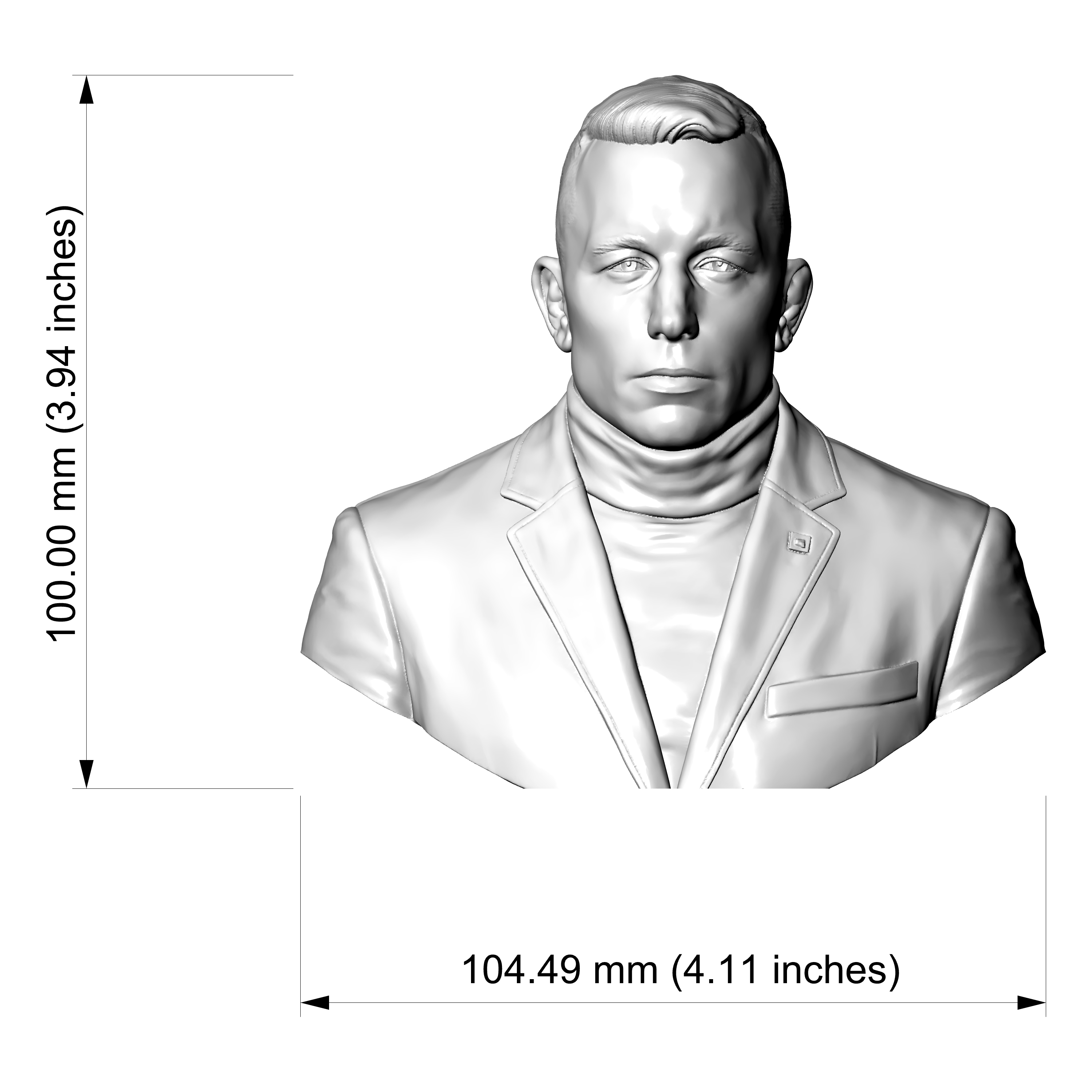 Georges St-Pierre 3D Printable Bust 3D Model