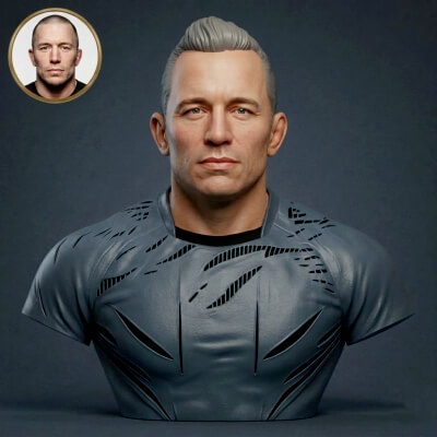 Georges St-Pierre 3D Printable Bust