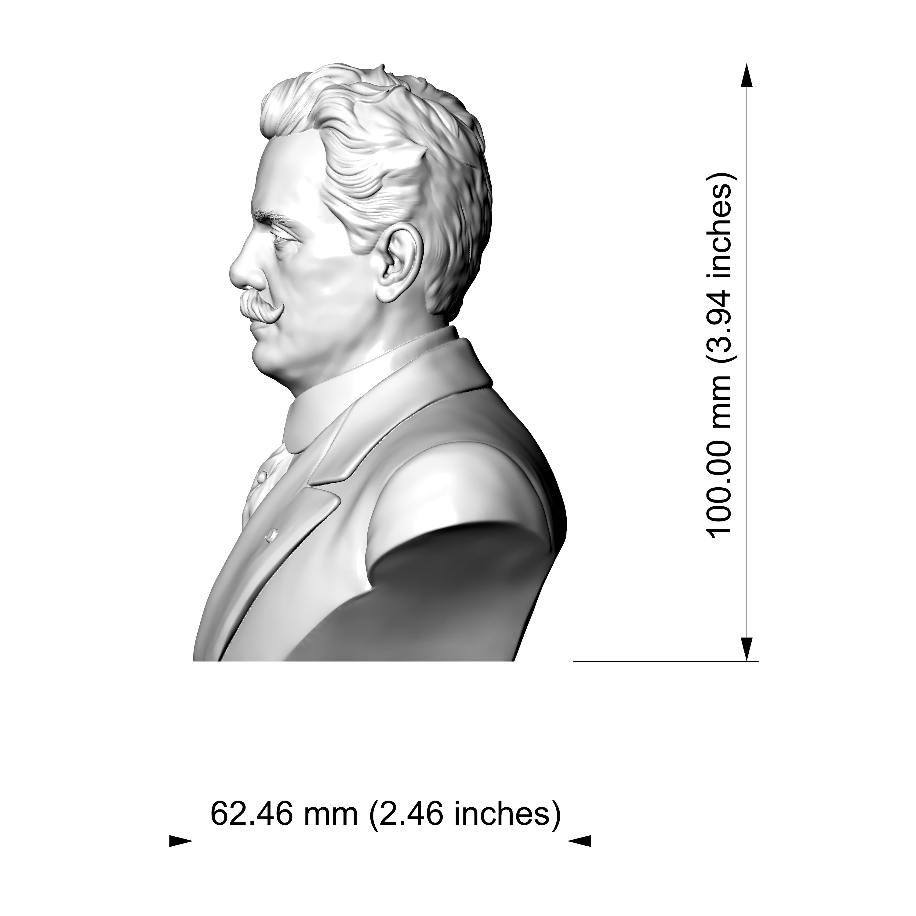 Giacomo Puccini 3D Printable Bust 3D Model