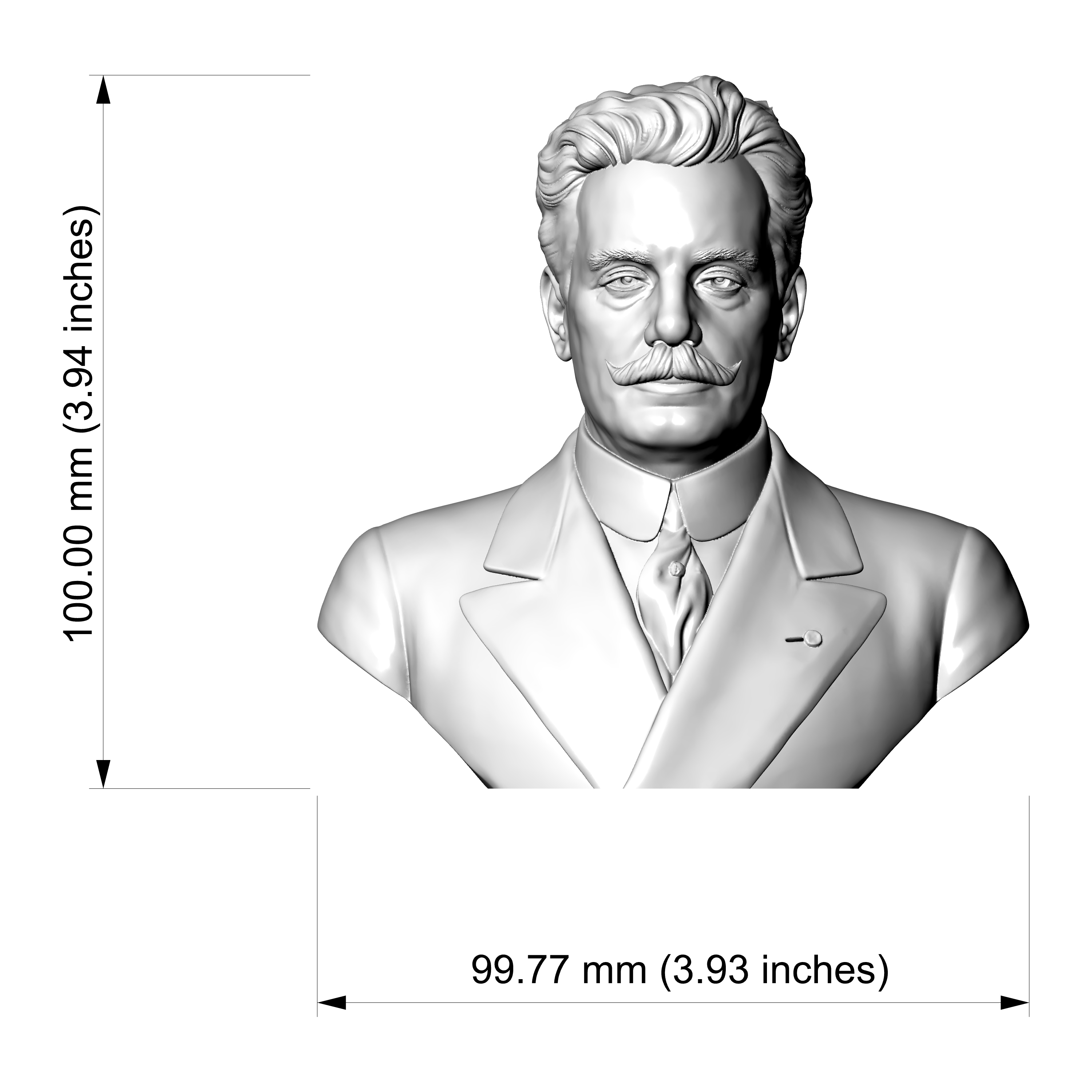 Giacomo Puccini 3D Printable Bust 3D Model