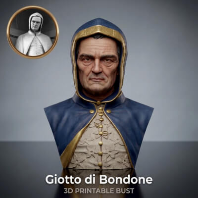 Giotto di Bondone 3D Printable Bust