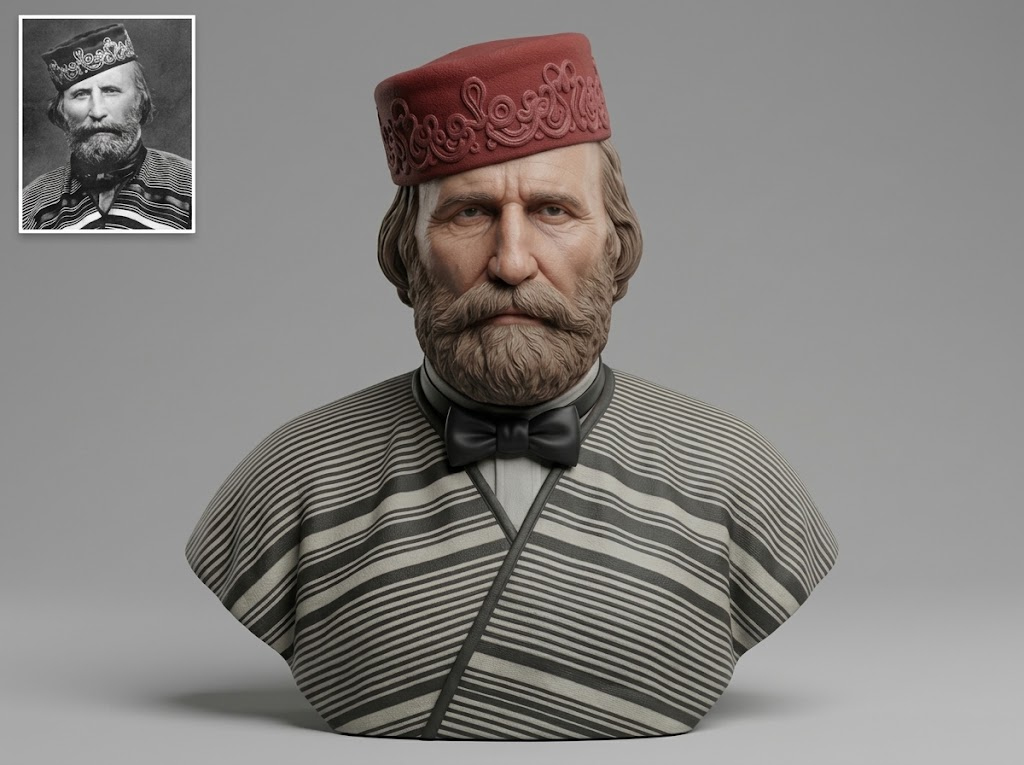Giuseppe Garibaldi 3D Printable Bust 3D Model