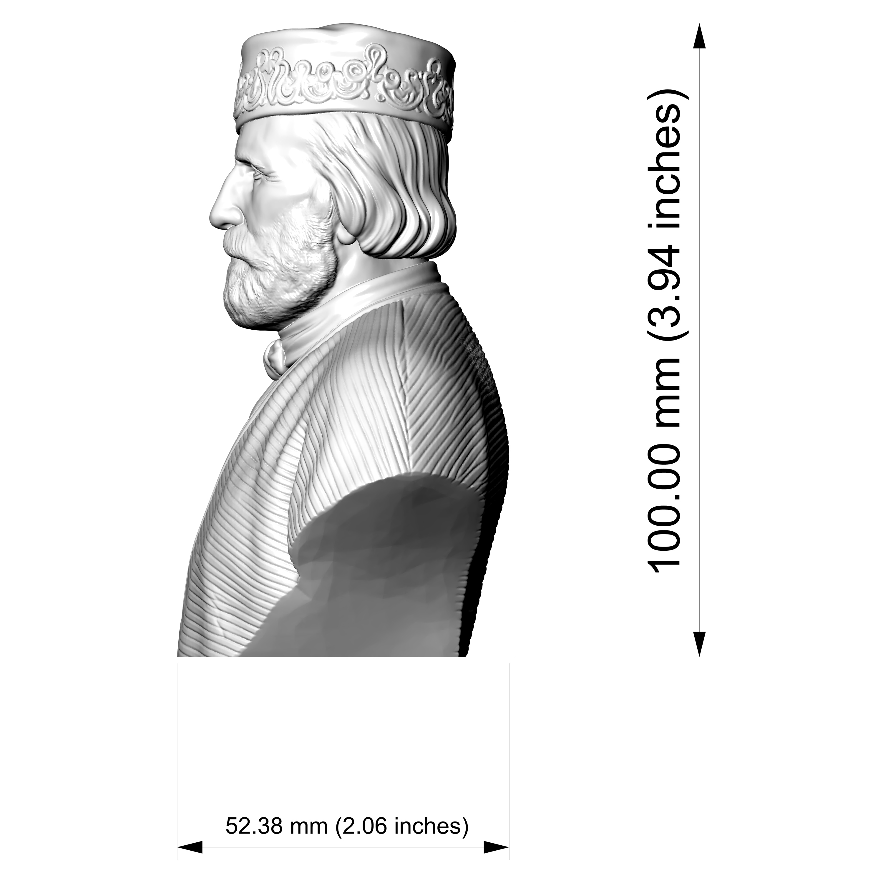 Giuseppe Garibaldi 3D Printable Bust 3D Model