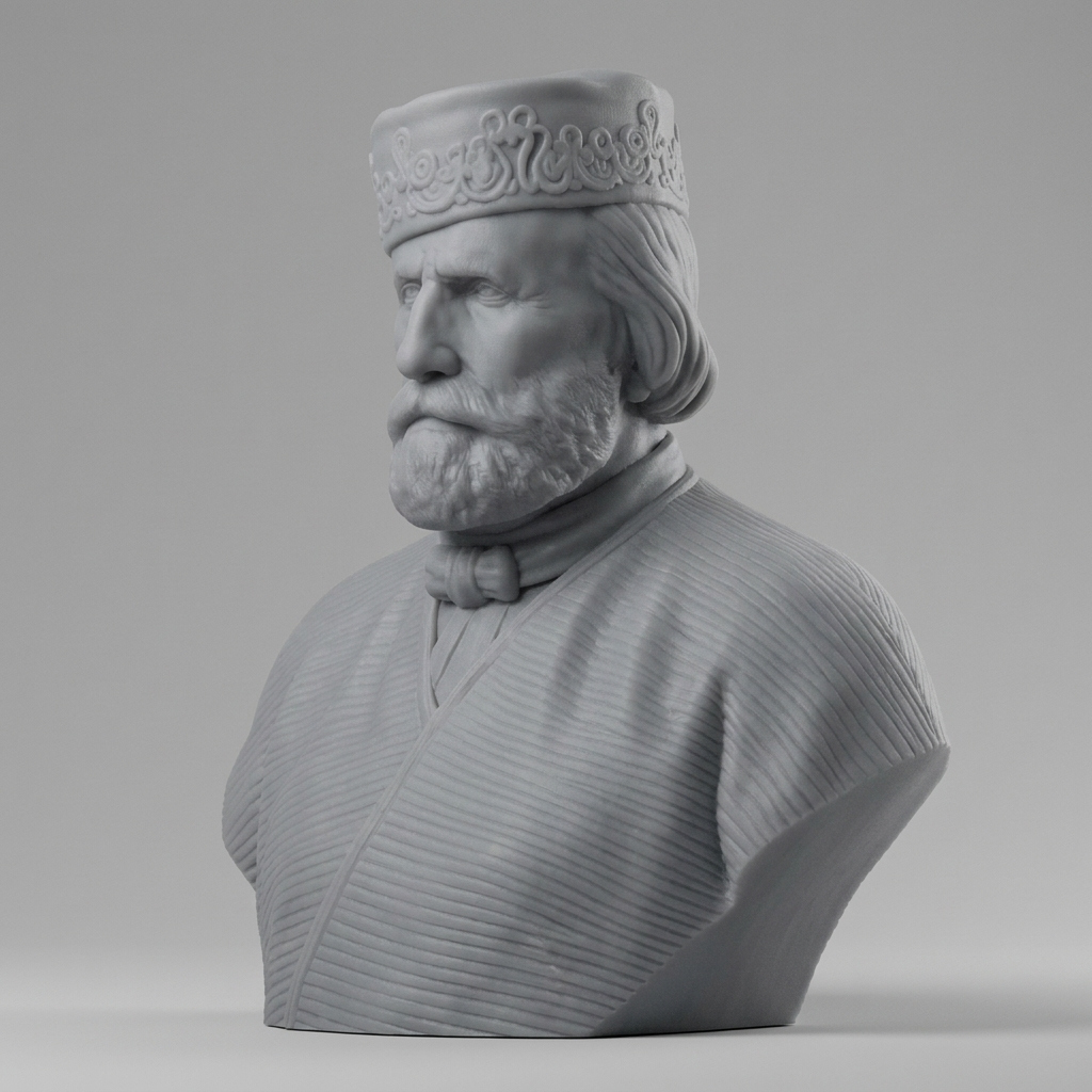 Giuseppe Garibaldi 3D Printable Bust 3D Model