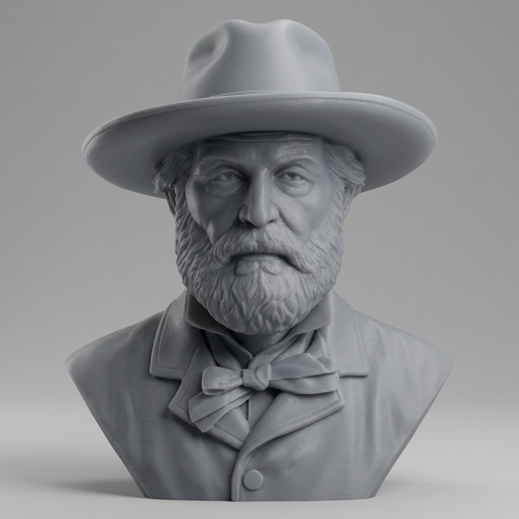 Giuseppe Verdi Italian Composer Portrait Bust 3D Model