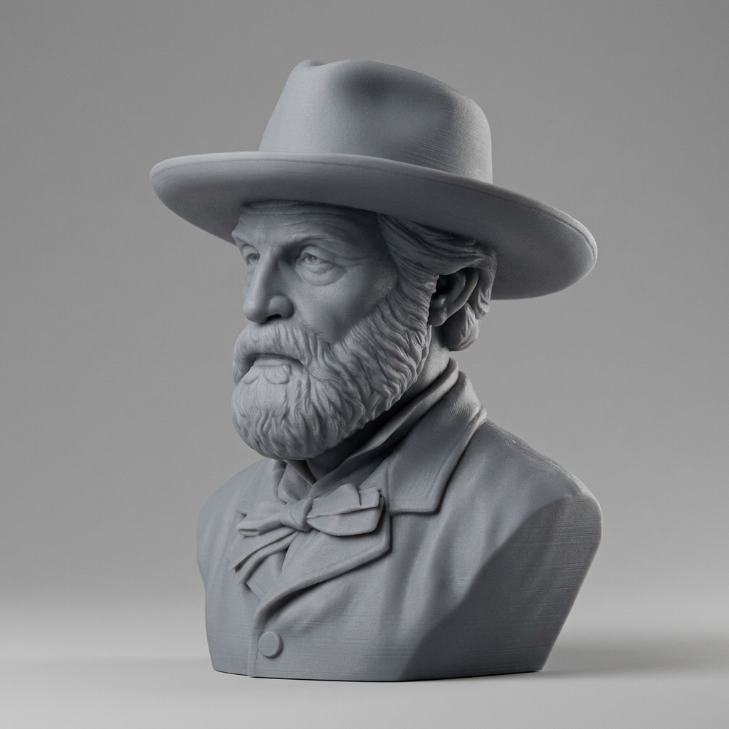 Giuseppe Verdi Italian Composer Portrait Bust 3D Model