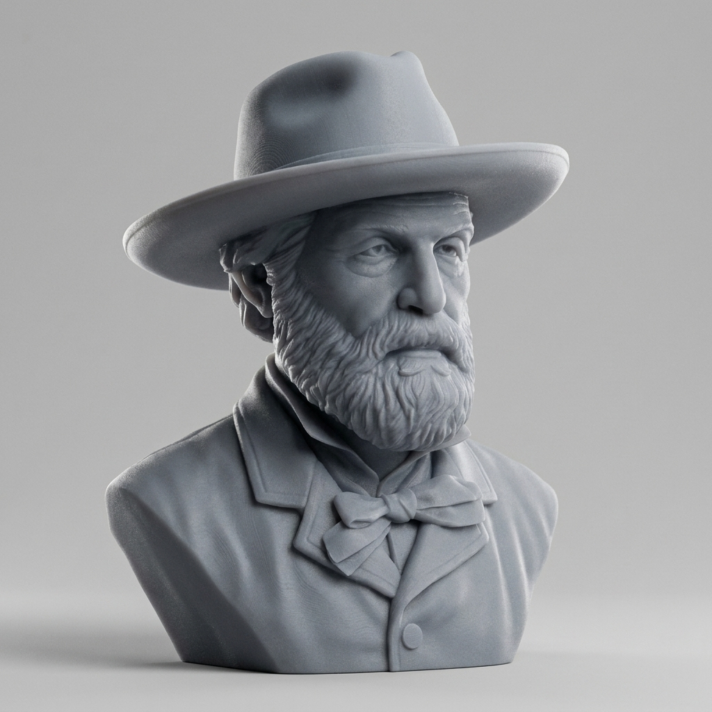 Giuseppe Verdi Italian Composer Portrait Bust 3D Model