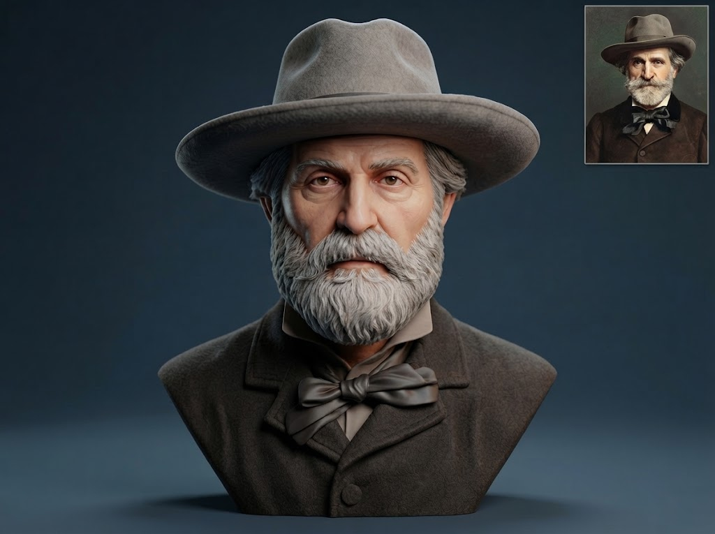 Giuseppe Verdi Italian Composer Portrait Bust 3D Model