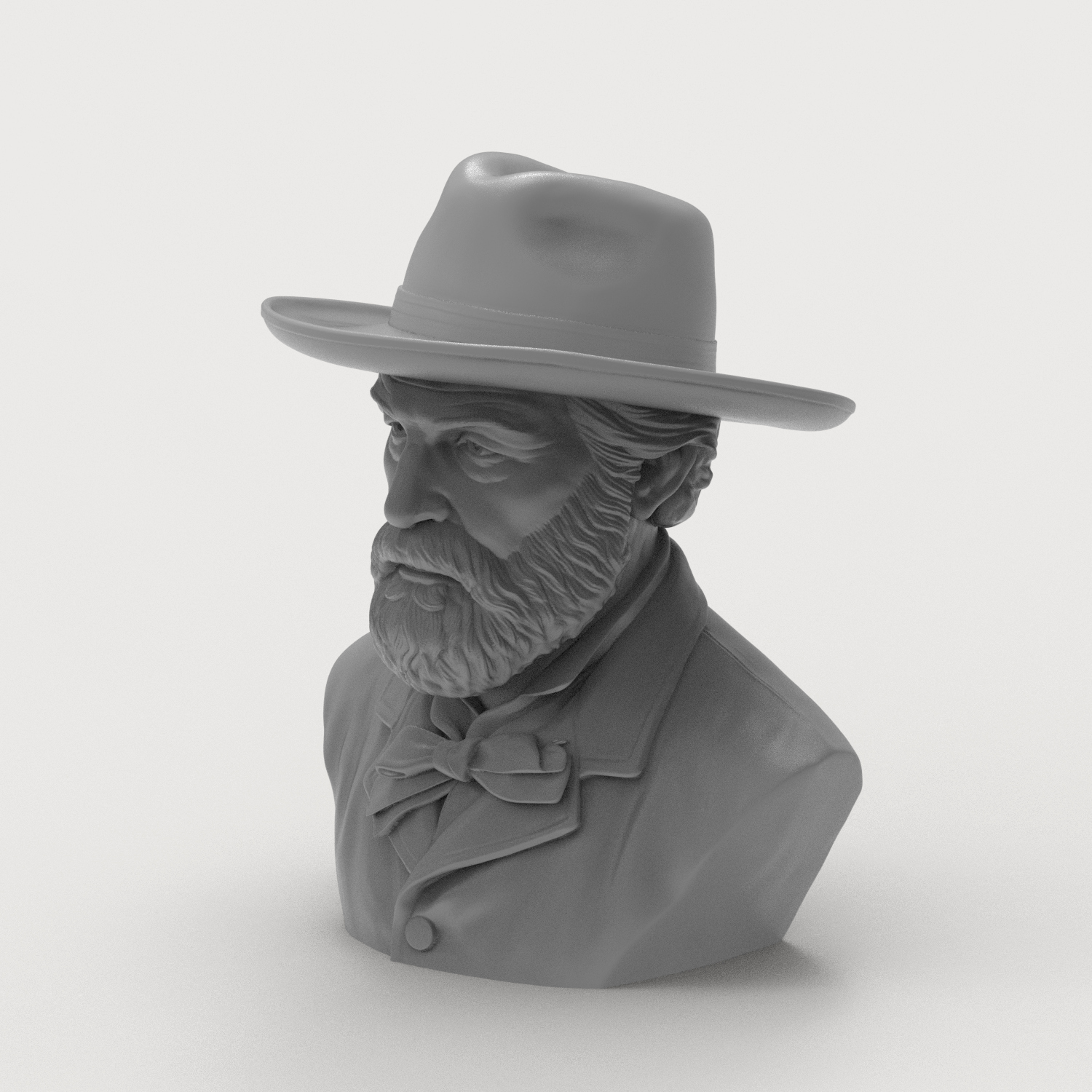Giuseppe Verdi Italian Composer Portrait Bust 3D Model