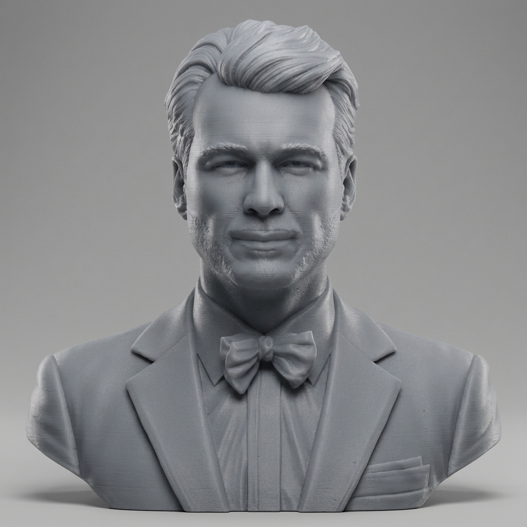 Glen Powell Actor Portrait Bust 3D Model