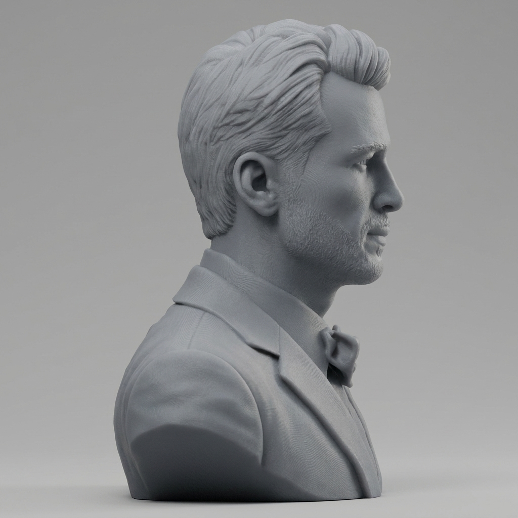 Glen Powell Actor Portrait Bust 3D Model