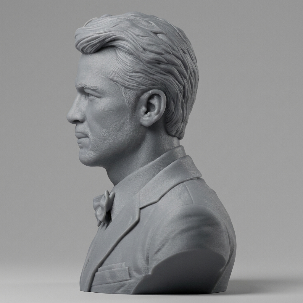 Glen Powell Actor Portrait Bust 3D Model