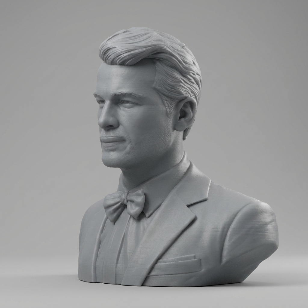 Glen Powell Actor Portrait Bust 3D Model
