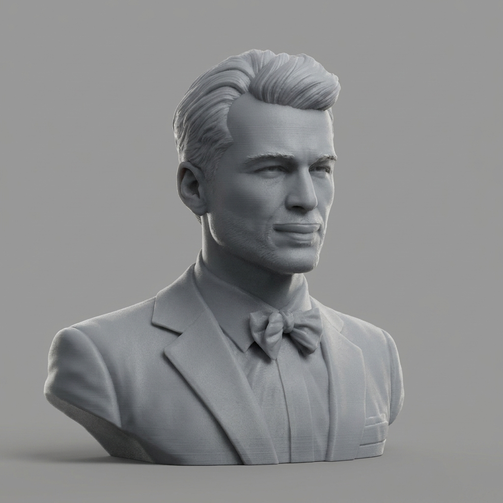 Glen Powell Actor Portrait Bust 3D Model