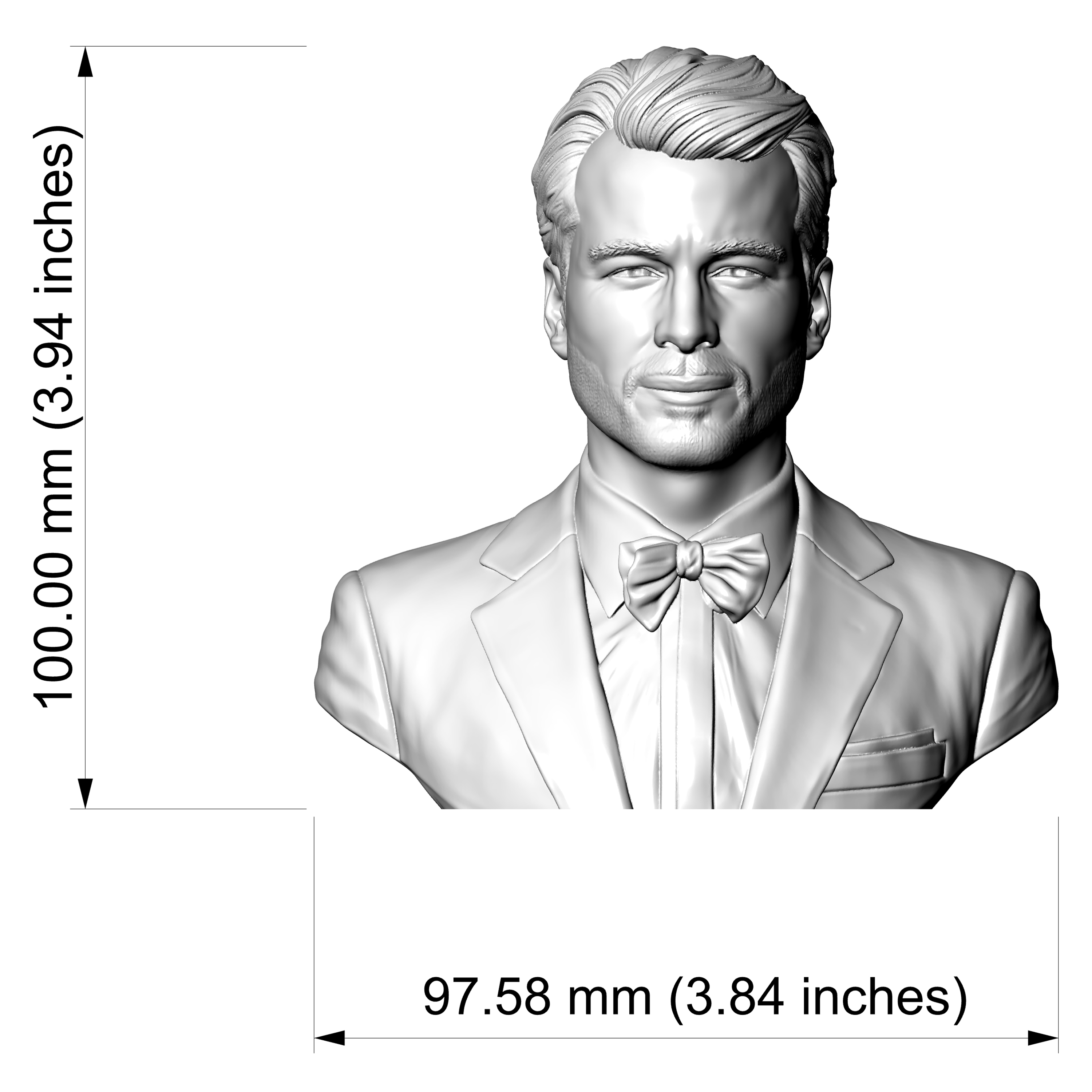 Glen Powell Actor Portrait Bust 3D Model