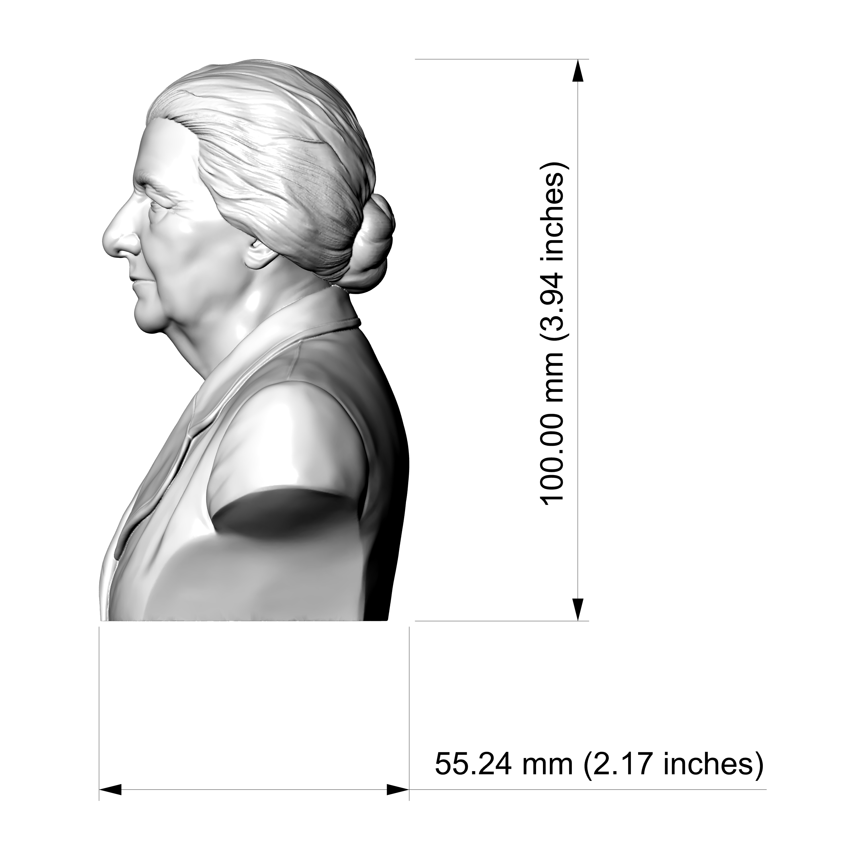 Golda Meir 3D Printable Bust 3D Model