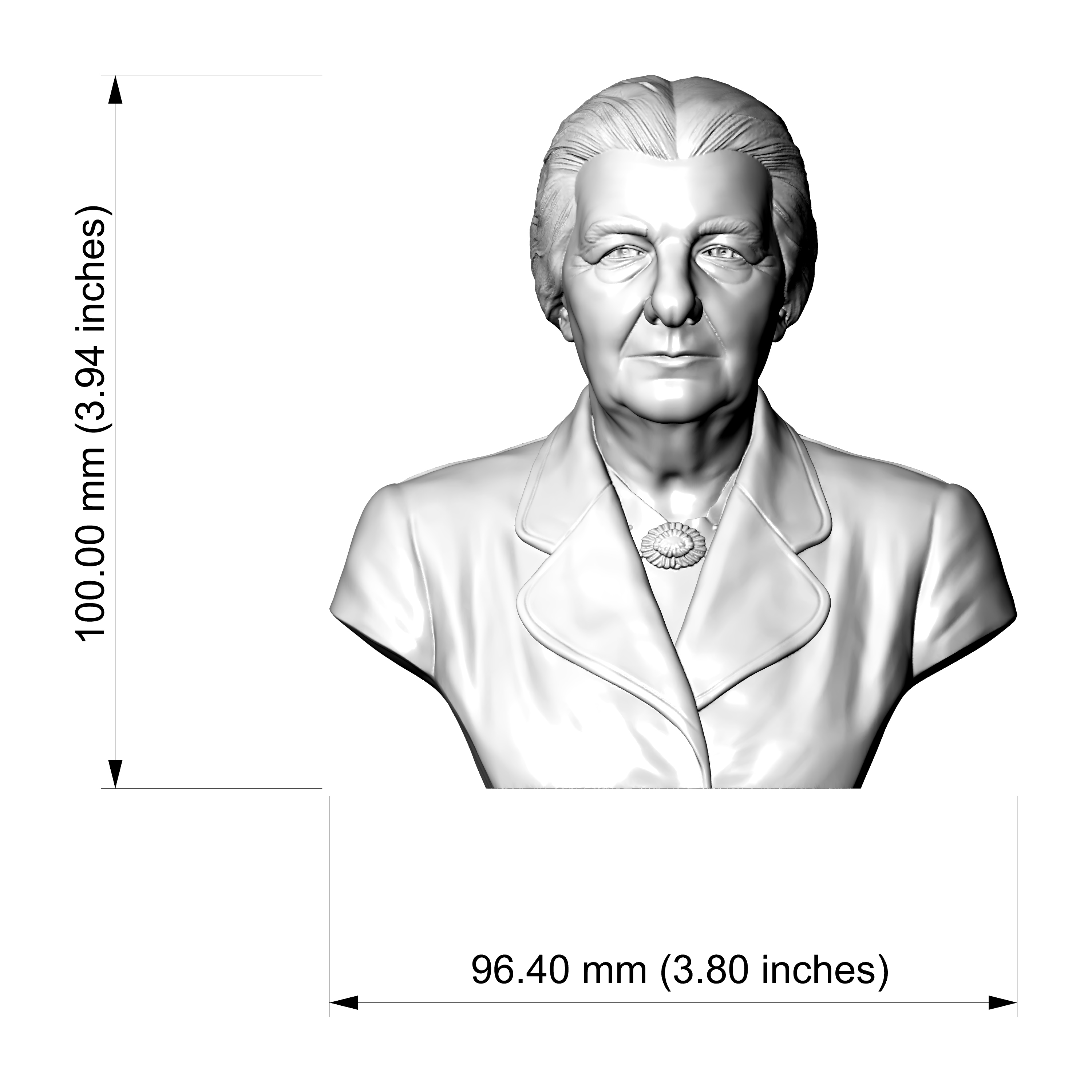 Golda Meir 3D Printable Bust 3D Model
