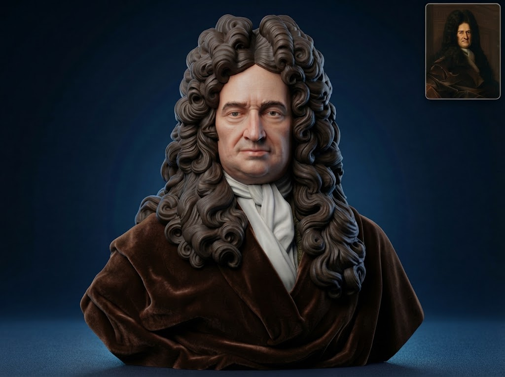 Gottfried Wilhelm Leibniz Bust 3d Printable 3D Model
