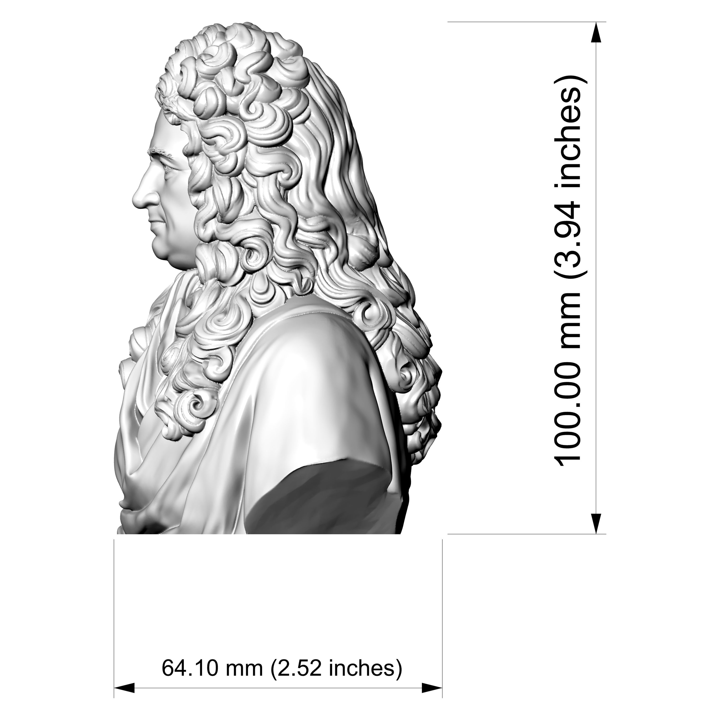 Gottfried Wilhelm Leibniz Bust 3d Printable 3D Model