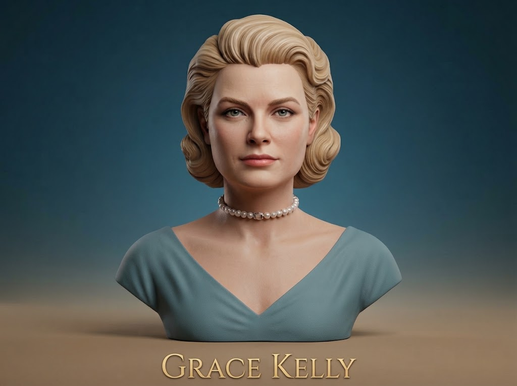 Grace Kelly Bust 3D Printable 3D Model