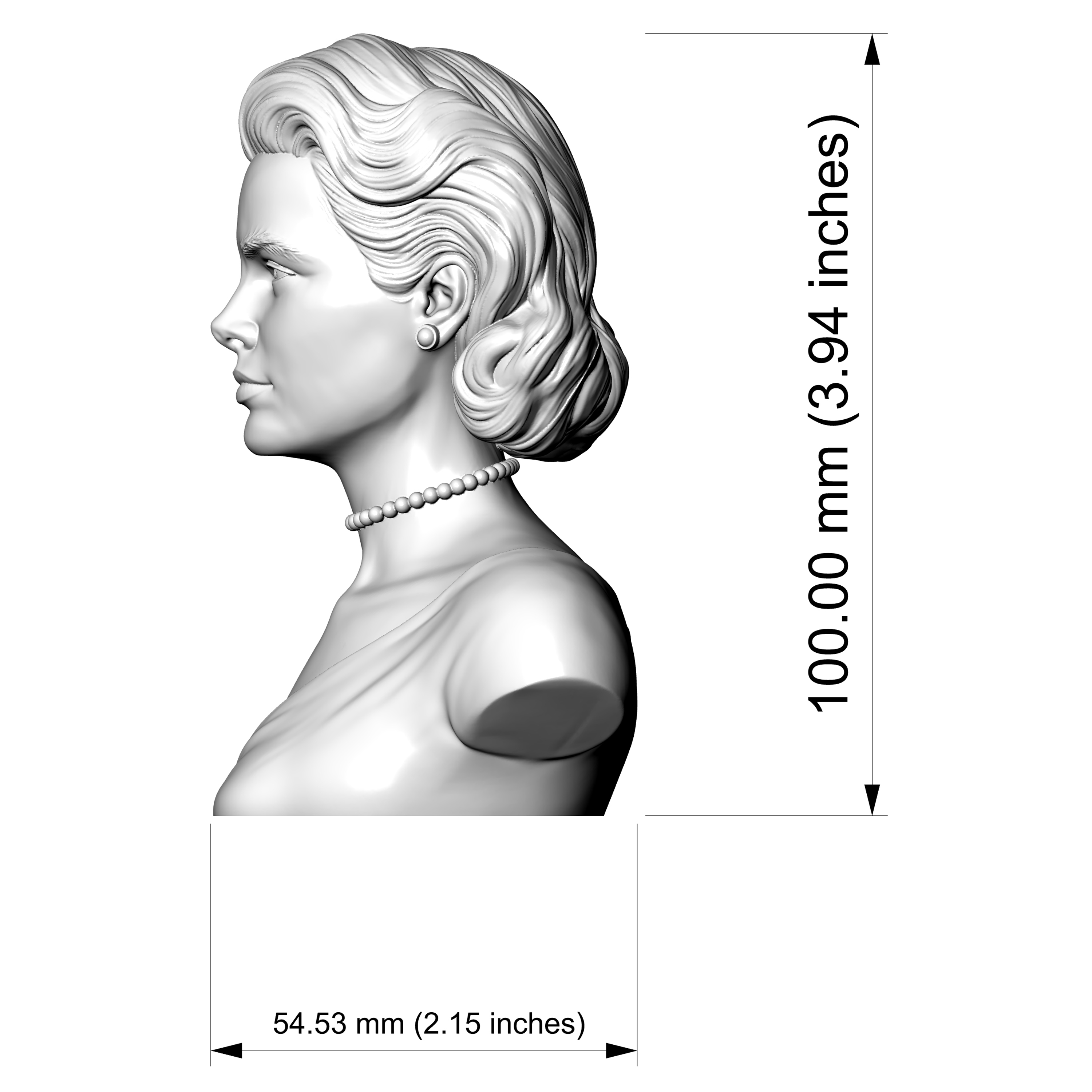 Grace Kelly Bust 3D Printable 3D Model