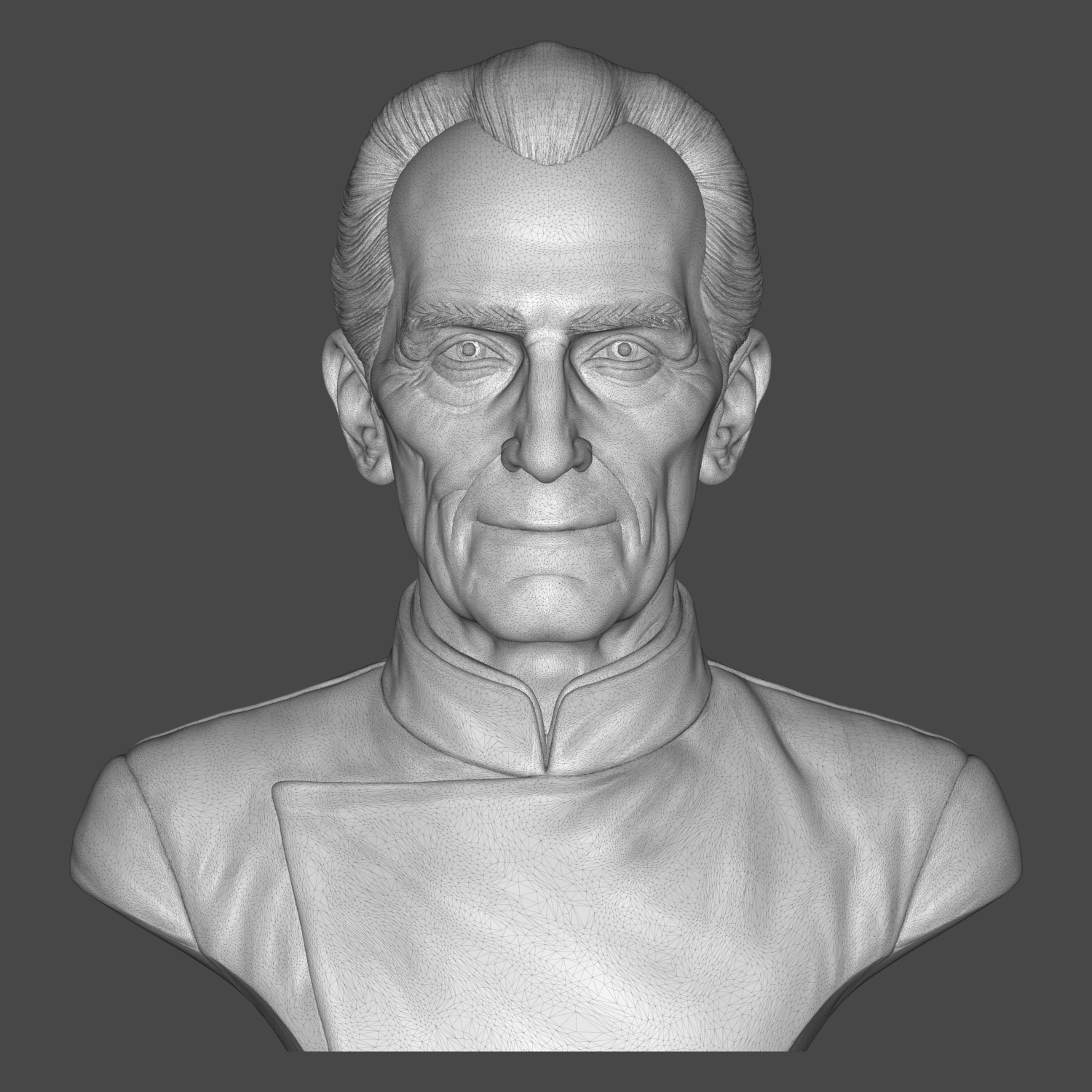 Grand Moff Tarkin Peter Cushing 3D Printable Bust 3D Model