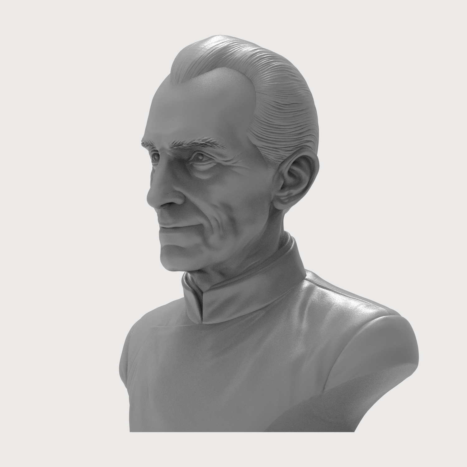 Grand Moff Tarkin Peter Cushing 3D Printable Bust 3D Model