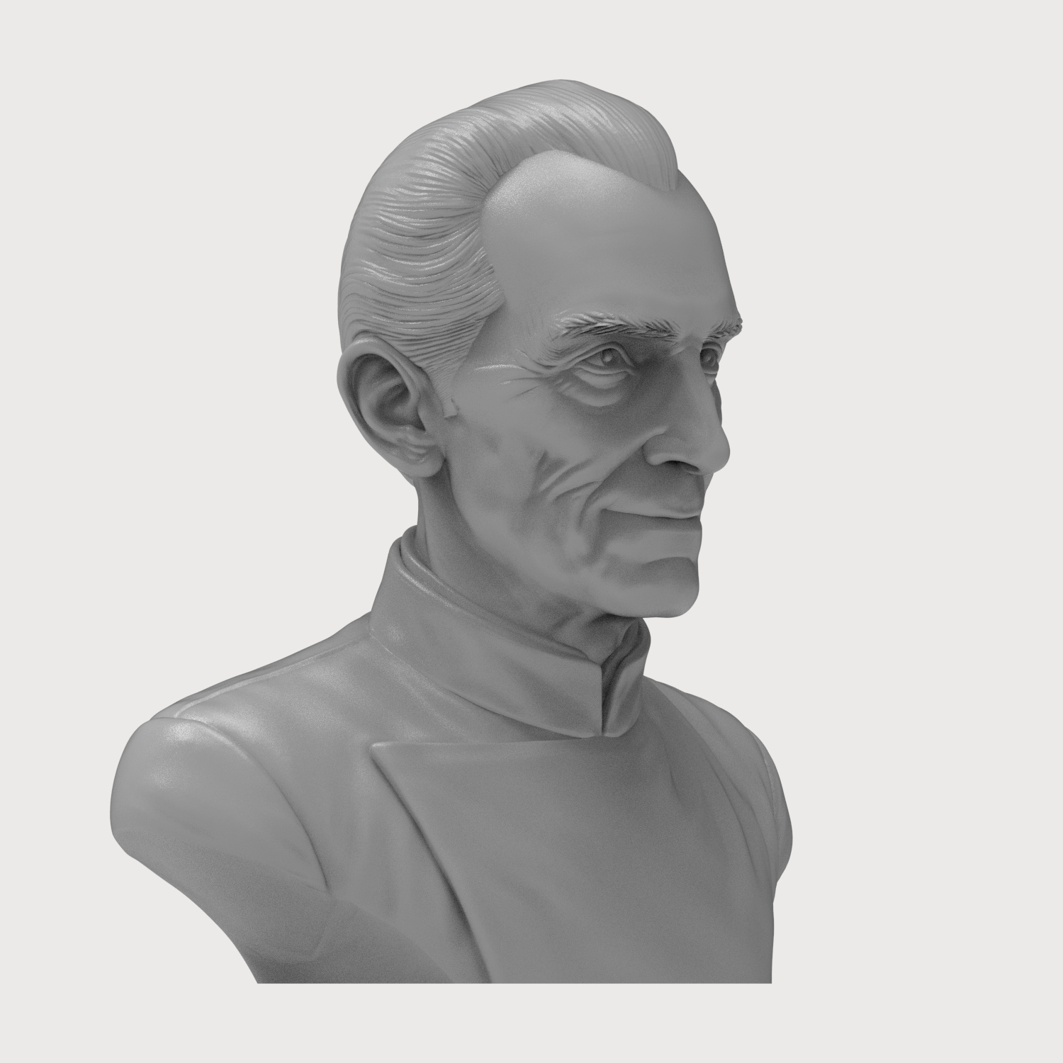 Grand Moff Tarkin Peter Cushing 3D Printable Bust 3D Model
