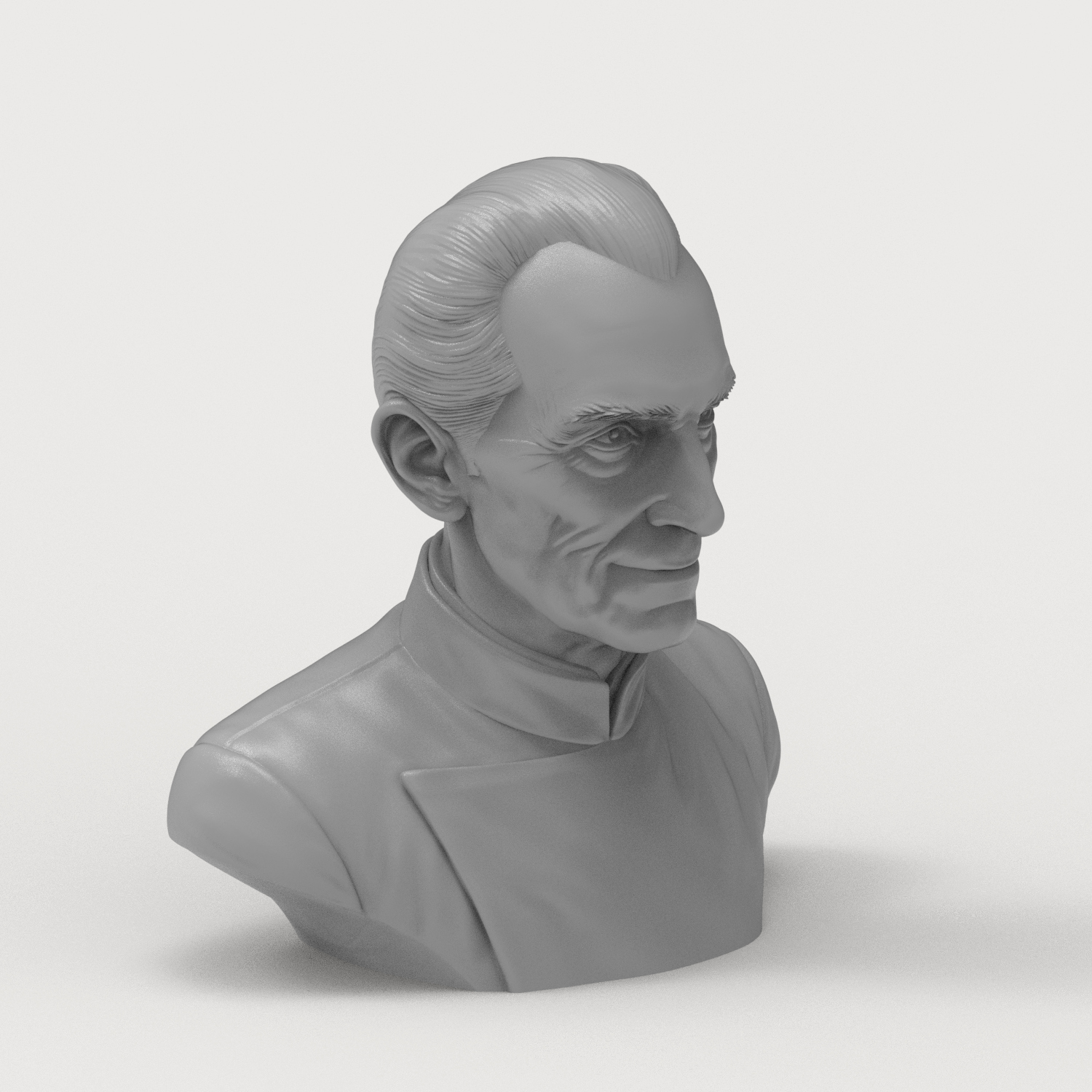 Grand Moff Tarkin Peter Cushing 3D Printable Bust 3D Model