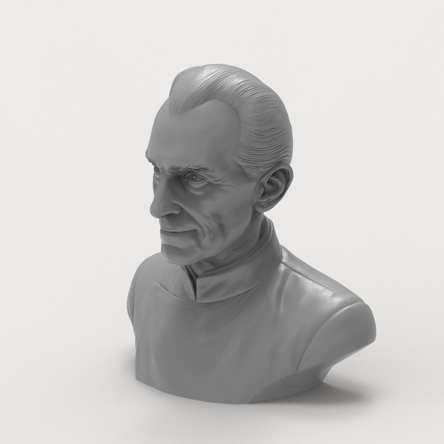 Grand Moff Tarkin Peter Cushing 3D Printable Bust 3D Model