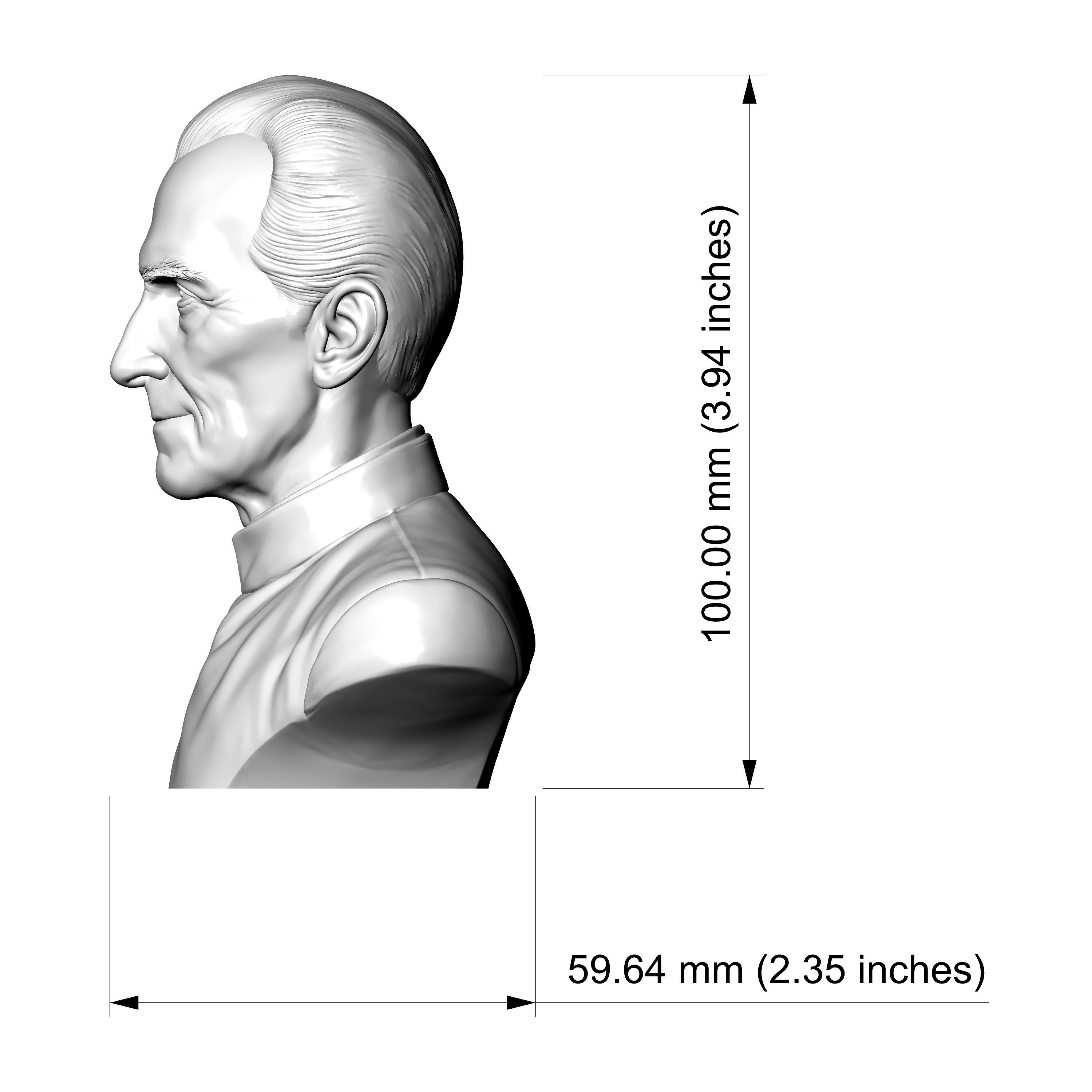 Grand Moff Tarkin Peter Cushing 3D Printable Bust 3D Model